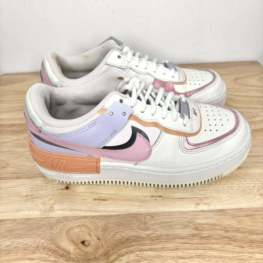 Nike Air Force 1 Shadow Sneakers Womens 6.5 Pastel Colorblock leather Low Top